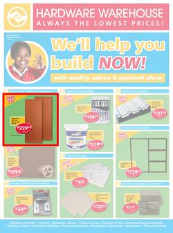 Hardware Warehouse Gauteng : We'll Help You Build Now (26 Sep - 9 Oct 2015), page 1