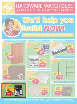 Hardware Warehouse Gauteng : We'll Help You Build Now (26 Sep - 9 Oct 2015), page 1