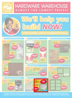 Hardware Warehouse KZN : We'll Help You Build Now (26 Sep - 9 Oct 2015), page 1
