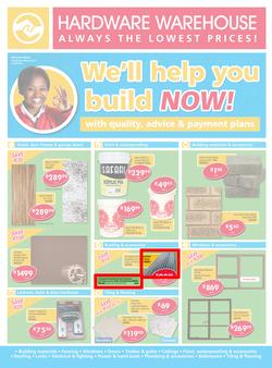 Hardware Warehouse KZN : We'll Help You Build Now (26 Sep - 9 Oct 2015), page 1