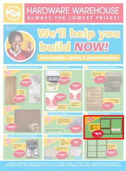 Hardware Warehouse KZN : We'll Help You Build Now (26 Sep - 9 Oct 2015), page 1