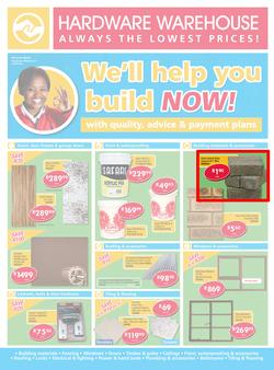 Hardware Warehouse KZN : We'll Help You Build Now (26 Sep - 9 Oct 2015), page 1
