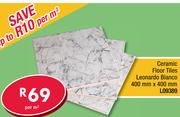 Ceramic Floor Tiles Leonardo Bianco 400x400mm L09389-Per Sqm
