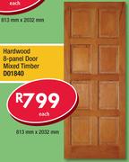 Hardwood 8 Panel Door Mixed Timber 813x2032mm D01840-Each
