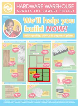 Hardware Warehouse Eastern Cape : We'll Help You Build Now (26 Sep - 9 Oct 2015), page 1