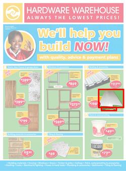 Hardware Warehouse Eastern Cape : We'll Help You Build Now (26 Sep - 9 Oct 2015), page 1