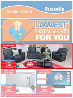 Joshua Doore & Russells : Lowest Installments For You (20 Aug - 6 Sep 2015), page 1