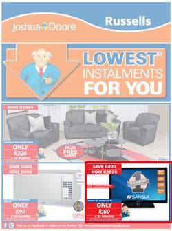 Joshua Doore & Russells : Lowest Installments For You (20 Aug - 6 Sep 2015), page 1