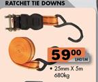 Ratchet Tie Downs-25mmx5m-680kg