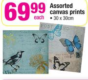 Assorted Canvas Prints 30x30Cm-Each