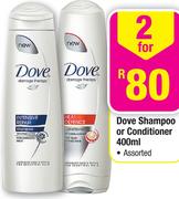 Dove Shampoo Or Conditioner-2x400Ml