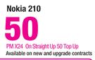 Nokia 210-On Straight Up 50 Top Up