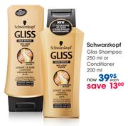 Schwarzkopf Gliss Shampoo-250ml Or Conditioner-200ml Each