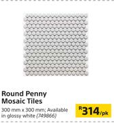 Round Penny Mosaic Tiles-300mm x 300mm Per Pack