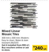 Mixed Linear Mosaic Tiles-300mm x 300mm Per Pack
