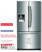 Samsung RF67 Metallic French Door Fridge With Water Dispenser