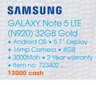 Samsung Galaxy Note 5 LTE N920 32GB Gold
