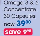 Vital Omega 3 & 6 Concentrate 30 Capsules-Per Pack