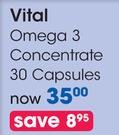 Vital Omega 3 Concentrate 30 Capsules-Per Pack