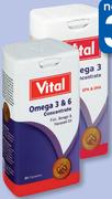 Vital Omega 3 & 6 Concentrate 30 Capsules-Per Pack