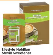 Lifestyle Nutrition Stevia Sweetener 100 Stick Sachets