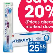 Sensodyne Repair & Protect Clear Comfort Toothbrush Soft Or Medium-Each 