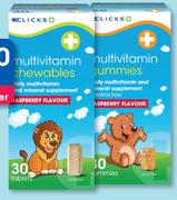 Clicks Multivitamin Chewables Or Gummies-2x30's Each