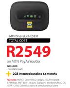 MTN Share Link E5331+ 2GB Internet Bundle-On MTN Pay As You Go