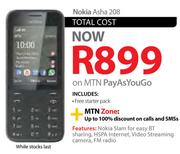 Nokia Asha 208-On MTN Pay As You Go