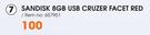 Sandisk 8GB USB Cruzer Facet Red