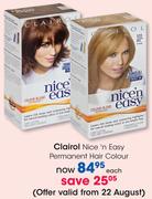 Clairol Nice 'n Easy Permanent Hair Colour Each