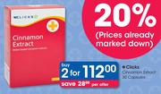 Clicks Cinnamon Extract 30 Capsules-2 Packs Per Offer