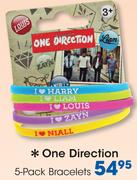 One Direction 5 Pack Bracelets