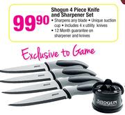 Shogun 4 Piece Knife And Sharpener set