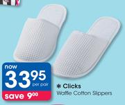 Clicks Waffle Cotton Slippers -Per Pair