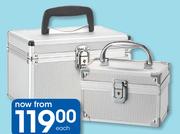 Clicks Silver Medium Aluminium Solid Cosmetics Case-Each