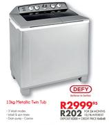Defy 13Kg Metallic Twin Tub