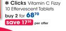 Clicks Vitamin-C Fizzy 10 Effervescent Tablets-2's