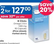 Clicks Omega 3 & 6 1000mg-2x90 Capsules