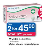 Clicks Herbal Calm-2x20 Tablets