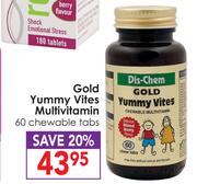 Gold Yummy Vites Multivitamin 60 Chewable Tabs