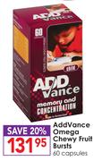 AddVance Omega Chewy Fruit Burst-60 Capsules