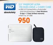 WD 2.5" Passport Ultra 1TB Hard Drive + Carry Case