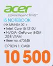 Acer I5 Notebook NX MMNEA 001