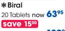 Biral 20's Tablets