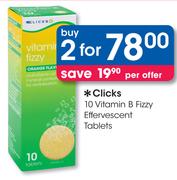 Clicks 2 x 10's Vitamin B Fizzy Effervescent Tablets