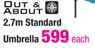 Out & About 2.7m Standard Umbrella-Each