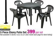 Antracite 5 Piece Ebony Patio Set-Per Set