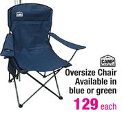 Camp Master Oversize Chair Available In Blue Or Green-Each