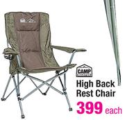Camp Master High Back Rest Chair
